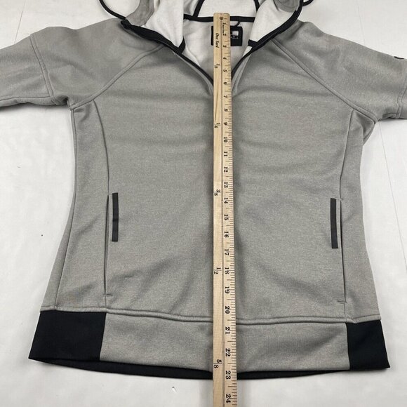 Adidas Full Zip Hoodie Sweatshirt Jacket Women’s Small Gray Thumb Holes Pockets - Picture 5 of 11